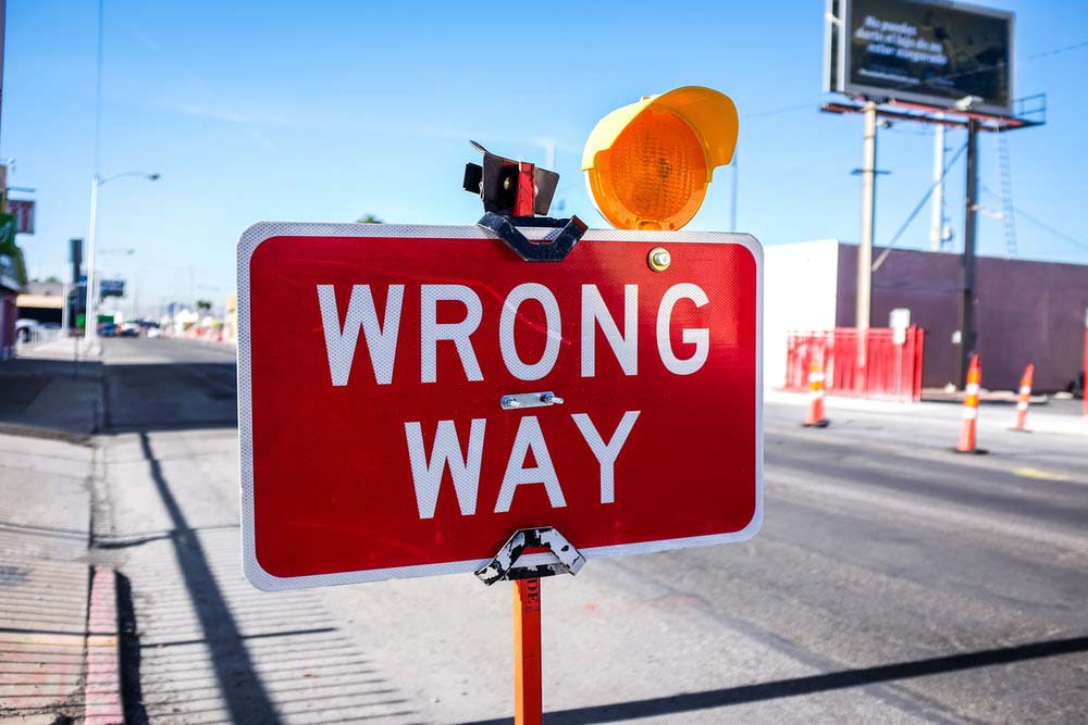 Learn from mistakes - wrong way sign