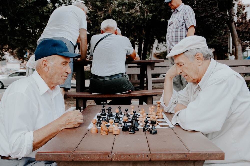 Pensionaries playing chess