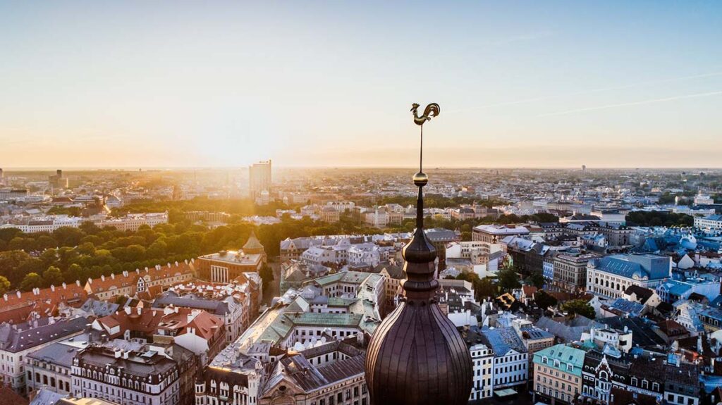 Riga landscape bird eye view