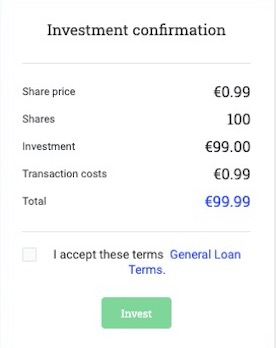 Secondary market - investment confirmation